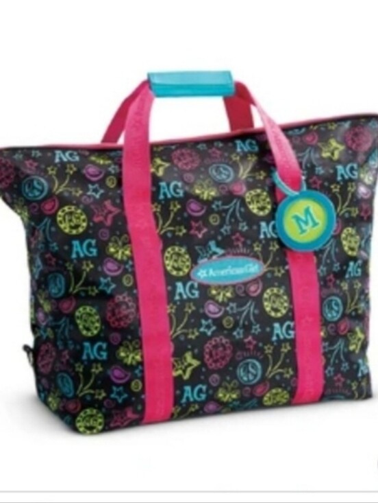 American Girl Handbags - Amercian Girl Doodle Duffel Star Peace Butterfly Print Bag Length 15" Width 20"